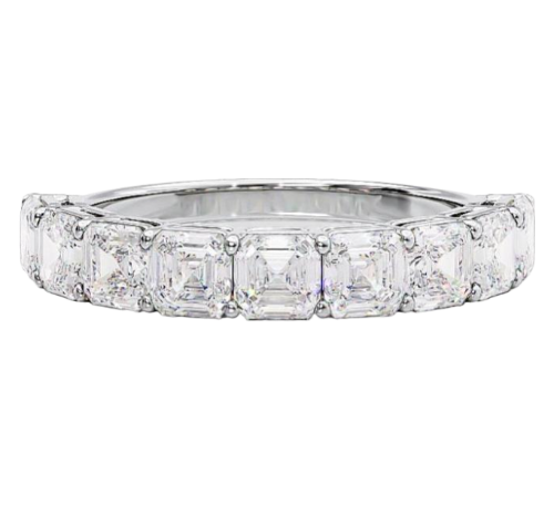 2ct Half Eternity Asscher Cut Band