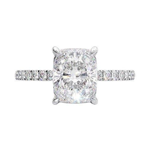 2.75 Ct Lab Grown Pave Cushion