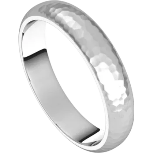 Mens Hammered Wedding Band