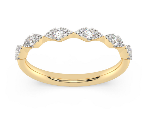 Stackable Elliptical Section Diamond Band